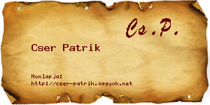 Cser Patrik névjegykártya