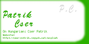 patrik cser business card